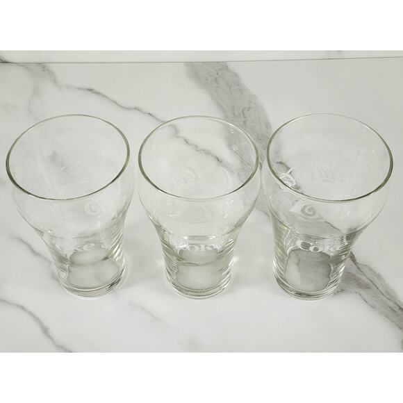 Coca Cola Coke Bell Shaped Clear Tall Glass 12oz 75th Anniversary 1977 x3 Vtg - Picture 9 of 13